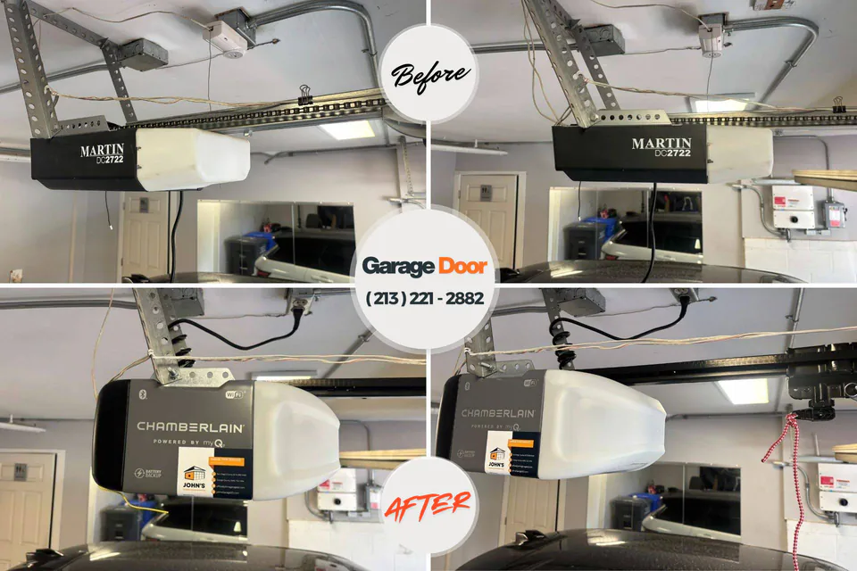 Before and after: garage door repair Carnegie, PA